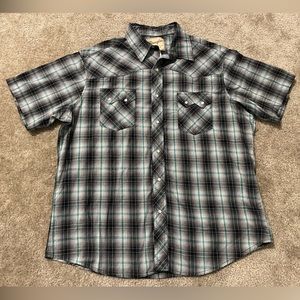 Men’s Wrangler Western Fashion Pearl Snap Short Sleeve Shirt Size XL